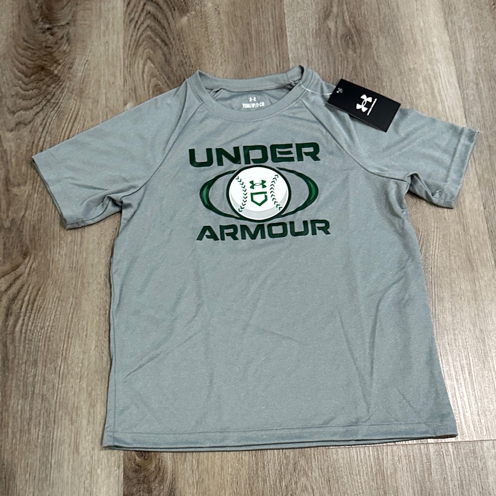Under Armour Gray Tee with Green Logo